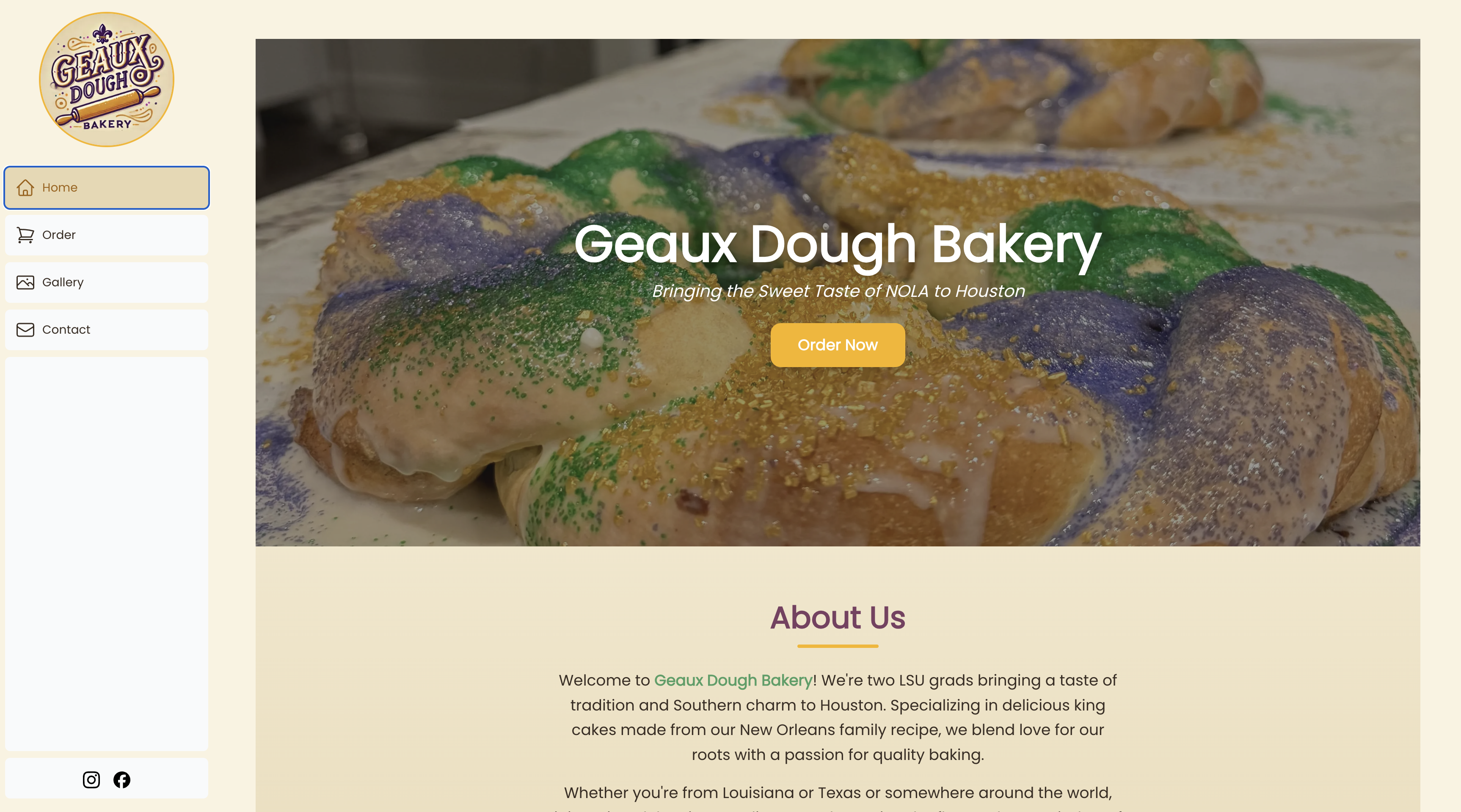 Geaux Dough ordering platform